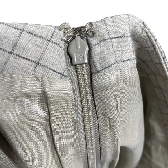 Ralph Lauren Wool Skirt NEW 12 Tatersall Plaid Cotton Khaki Beige Grid Ruffle - Picture 5 of 5